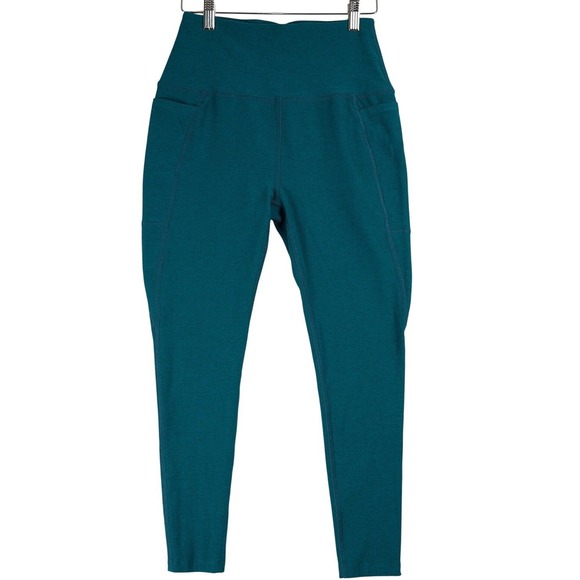Beyond Yoga Pants - Beyond Yoga Leggings High Waisted Pocket Teal Green Size L Made in USA